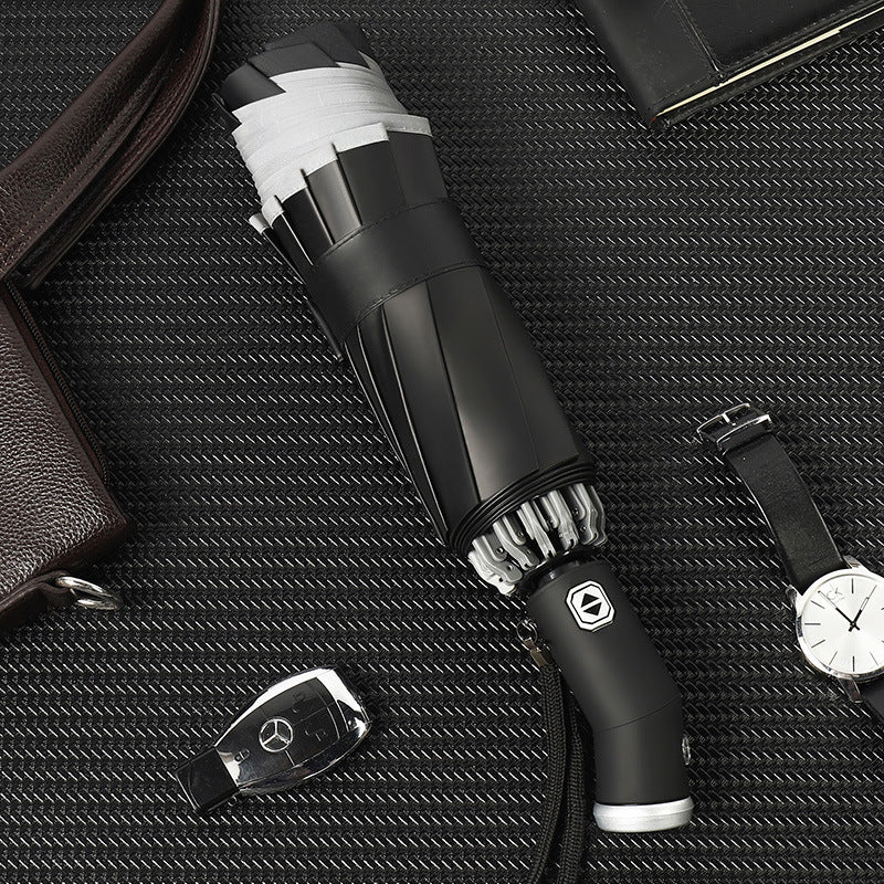 Women's automatic folding umbrella with LED lighting and wind resistance Bowlift