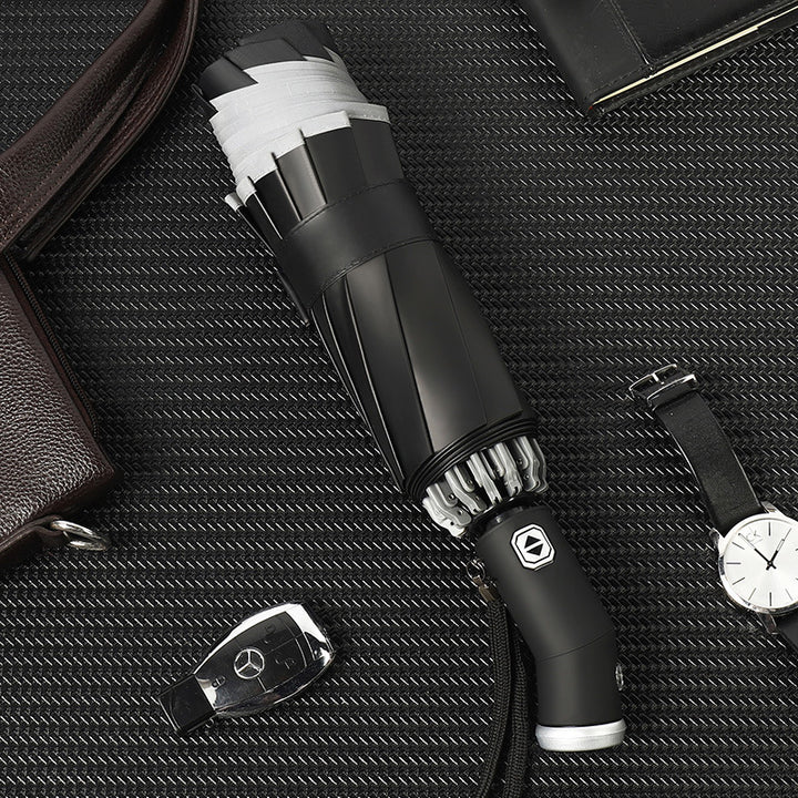 Women's automatic folding umbrella with LED lighting and wind resistance Bowlift