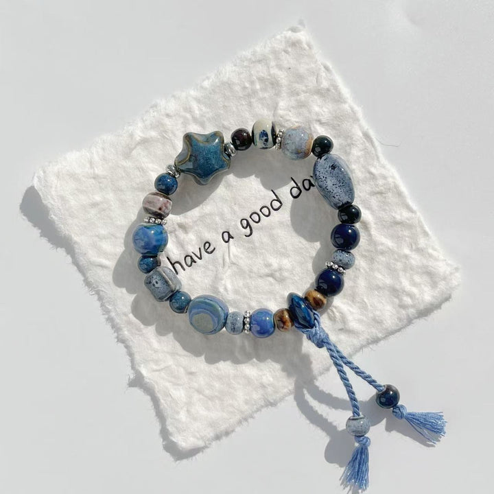 Handmade Stone Bead Stretch Bracelet Bowlift