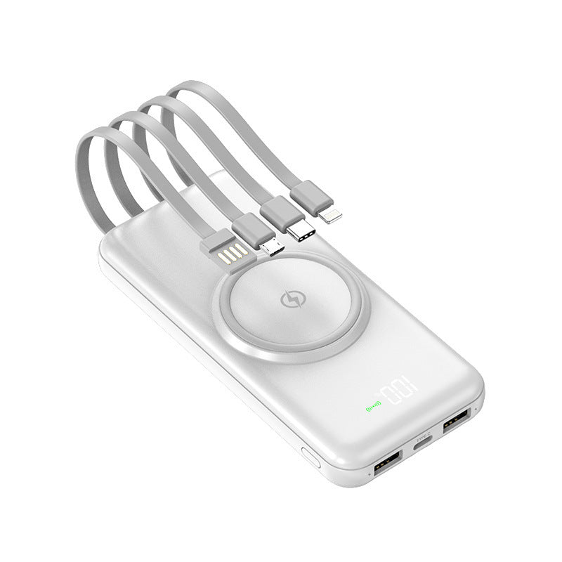 Portable power bank with intelligent charging technology and integrated cable system Bowlift