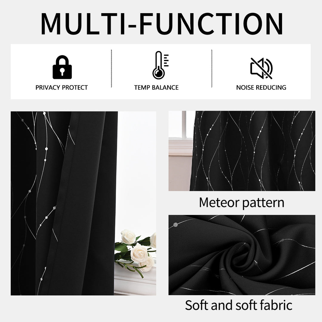 Blackout Wave Pattern Window Curtains