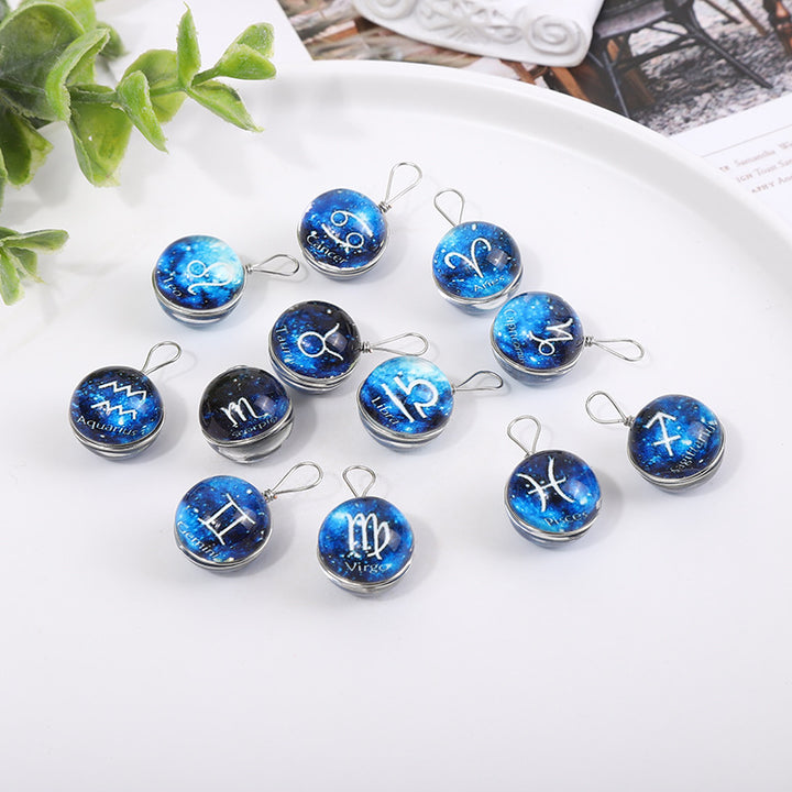 Zodiac Glass Dome Pendant Necklace on Braided Cord Bowlift