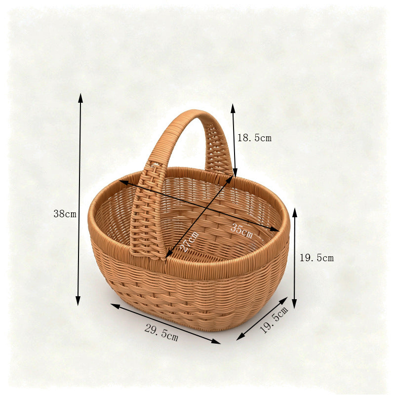 Handcrafted Woven Market Basket Bowlift