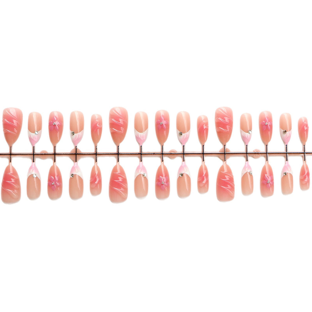 Floral Embellished Press-On Nail Set Bowlift