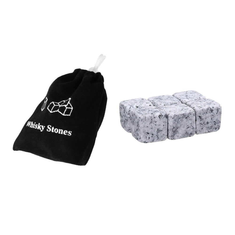 Reusable Whiskey Chilling Stone Cubes with Velvet Drawstring Pouch Bowlift