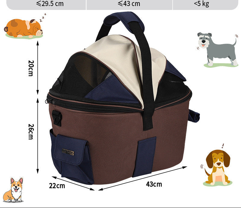 collapsible breathable soft pet carrier bag with mesh canopy and exterior pockets Bowlift