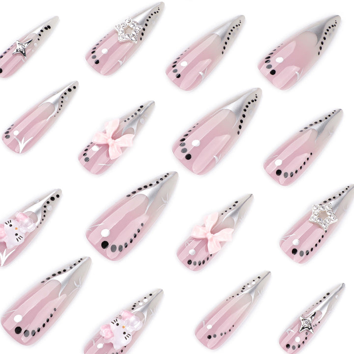Artful Nail Extensions with Glamorous Decor Bowlift