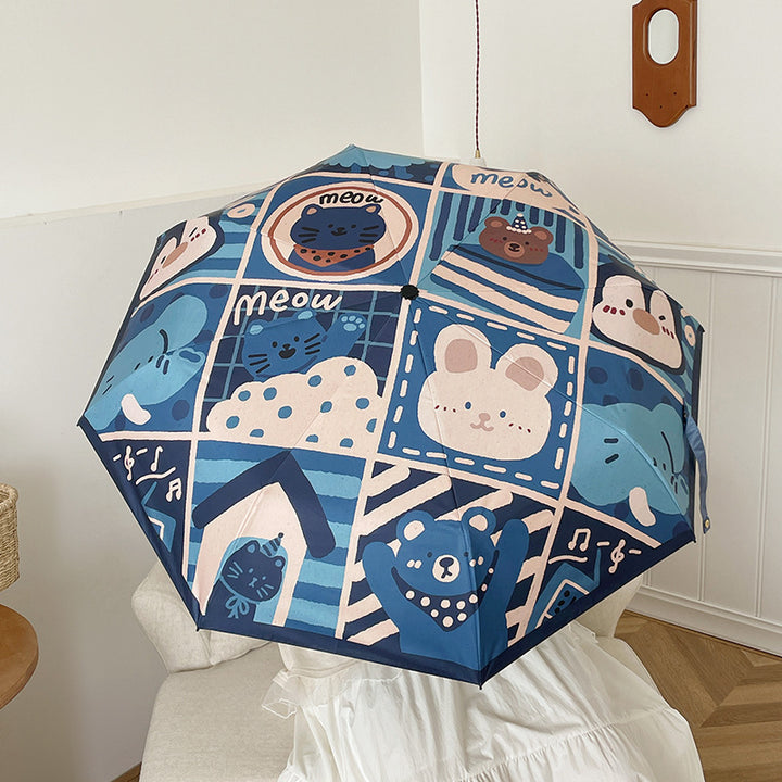 Women's Automatic Umbrella with Creative Pattern Bowlift