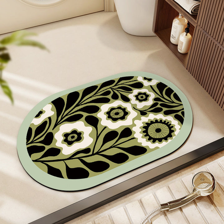 Floral Print Area Rug Bowlift