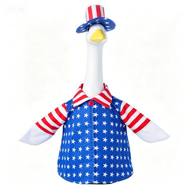 Unisex decorative fabric gander with patriotic costume and removable top hat Bowlift
