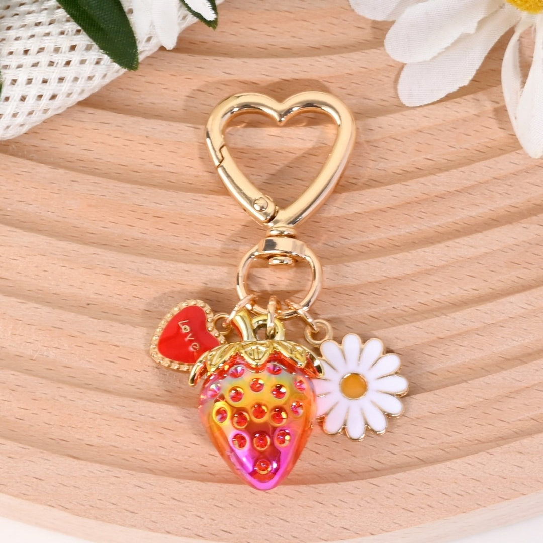Keychain with Fruity Strawberry Design Bowlift