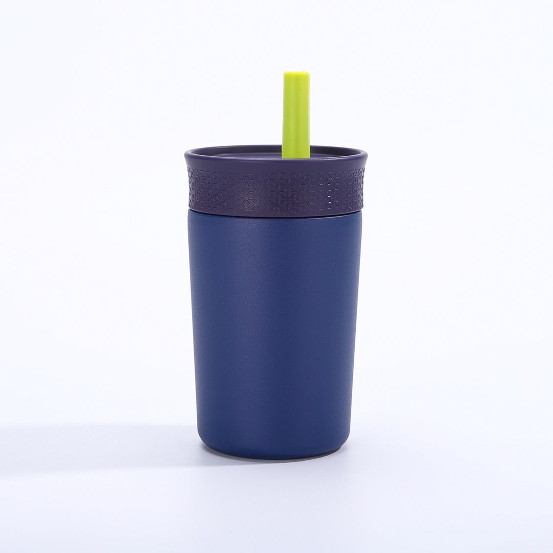 Women insulated coffee cup with integrated straw Bowlift
