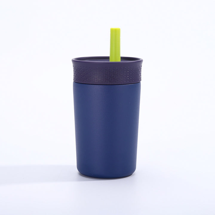 Women insulated coffee cup with integrated straw Bowlift
