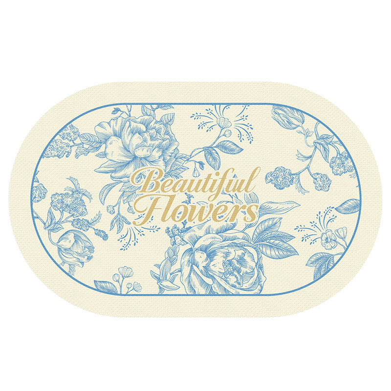 Floral Mosaic Bathroom Mat Bowlift
