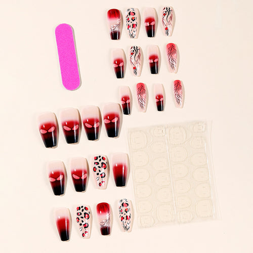 Artistic Long Stiletto Nail Art Extensions Bowlift