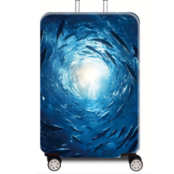 Women Hard Shell Suitcase with Stunning Ocean Design Bowlift
