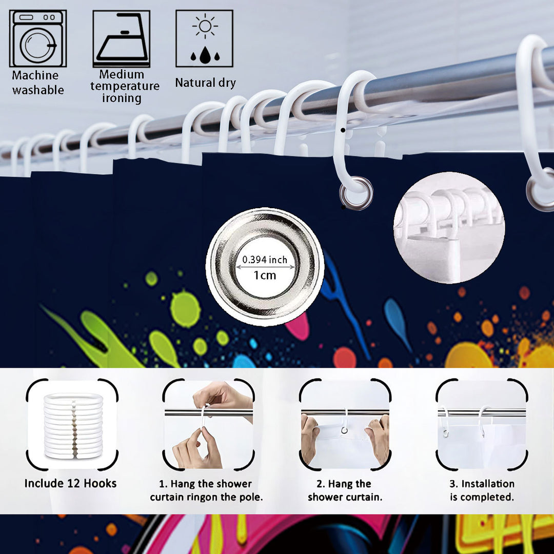 Digital Art-Themed Four-Piece Bathroom Set Bowlift