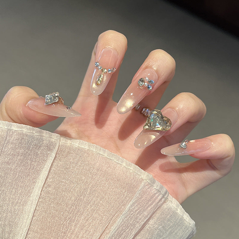 Elegant Nail Art Extensions with Pearl Accents Bowlift