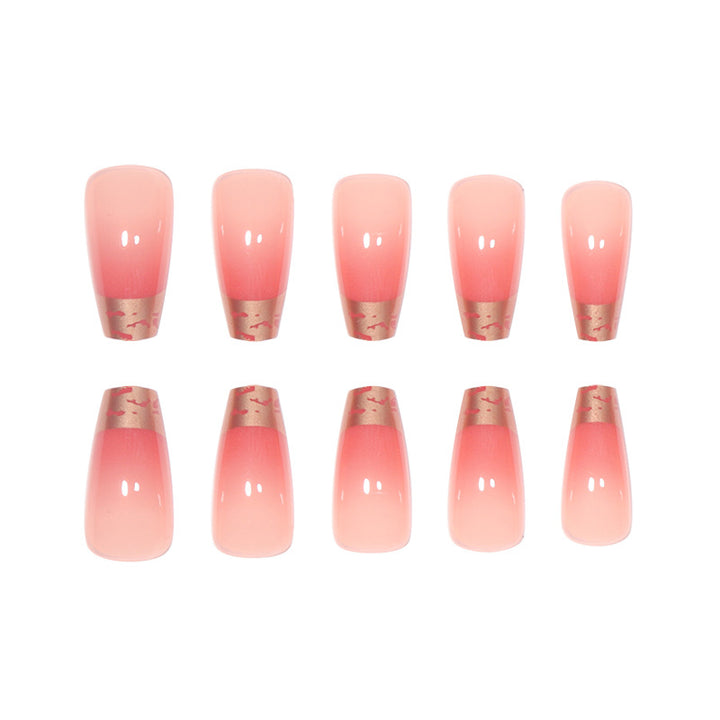 Elegant Gradient Stiletto Press-On Nails Bowlift