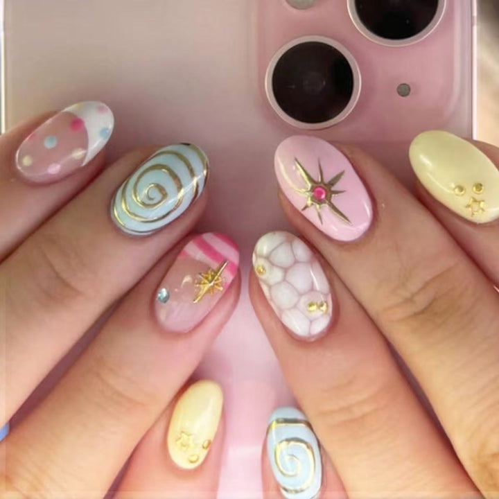 Trendy Decorative Press-On Nail Art Set Bowlift