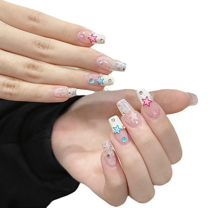 Decorative Glittering Press-On Nail Set Bowlift