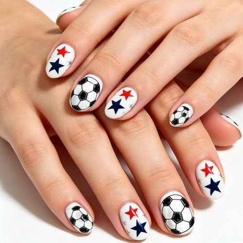 Sporty Themed Press-On Nail Set Bowlift