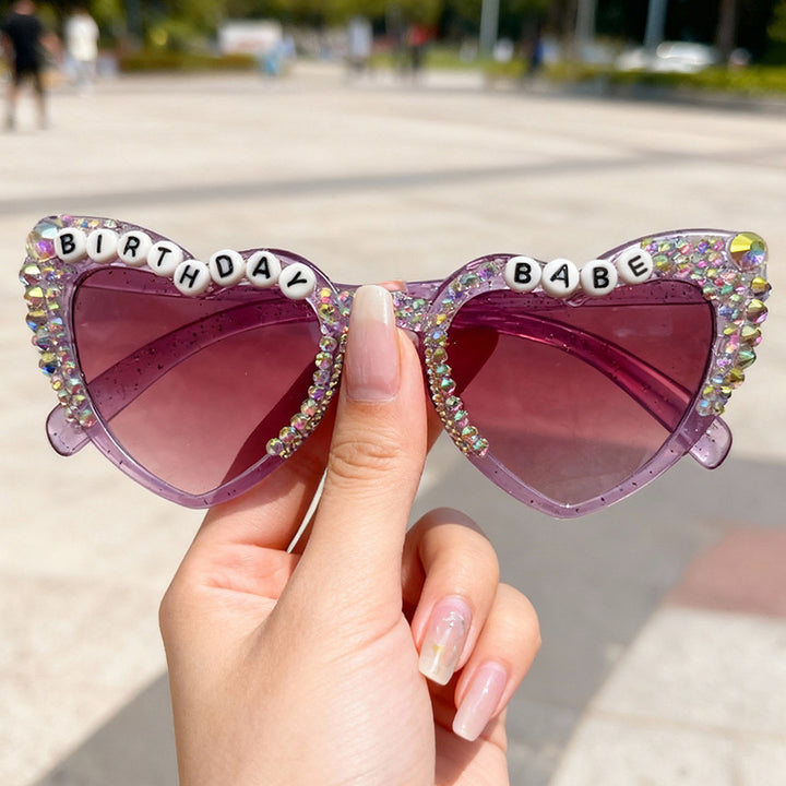 Birthday-Themed Heart-Shaped Sunglasses Bowlift