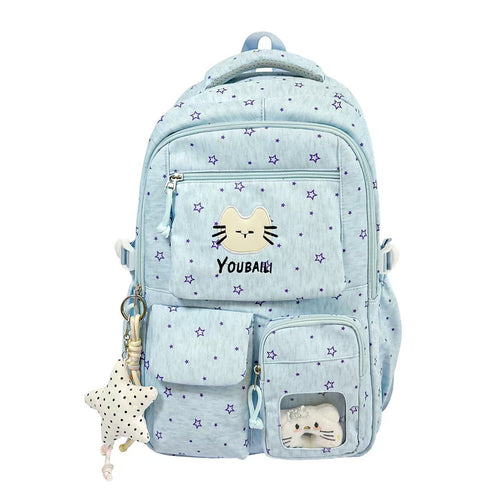 Cartoon-Themed Multi-Pocket Backpack Bowlift