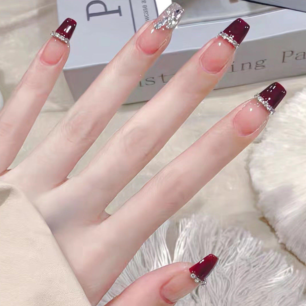 Rhinestone-Embellished Stiletto Press-On Nails Bowlift 1789085992
