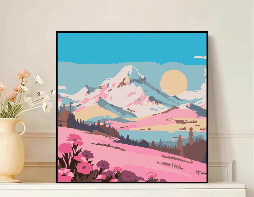 Scenic Mountain Landscape Canvas Art Bowlift