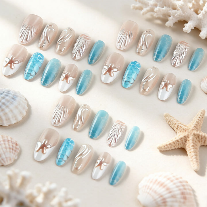 Artistic Textured Press-On Nails Bowlift