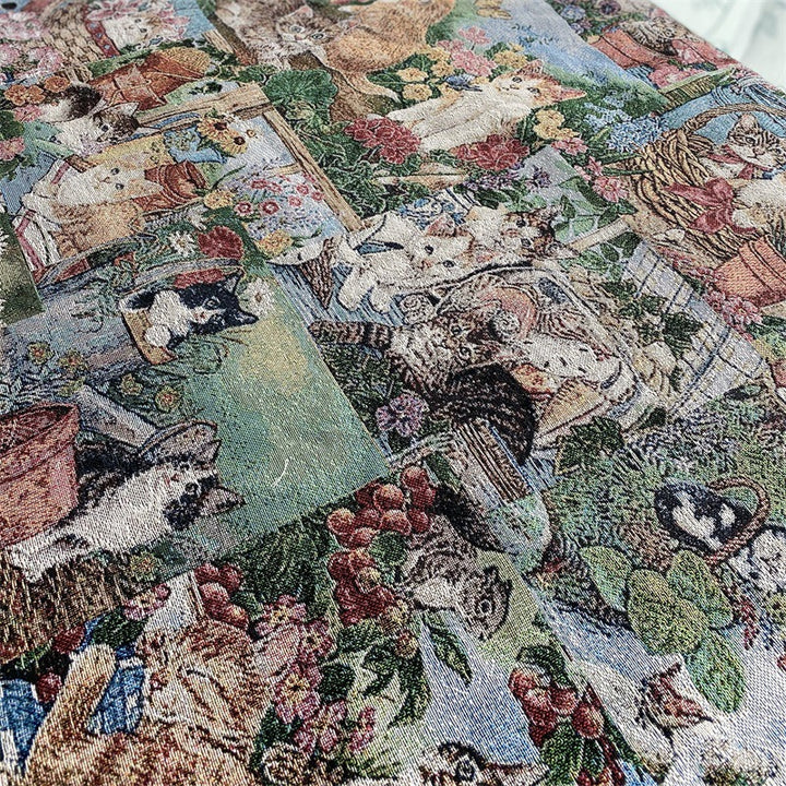 Cozy Cat Print Throw Blanket