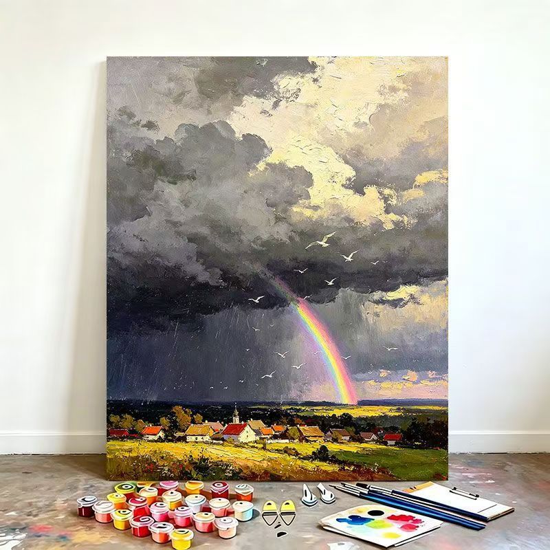 Scenic Rainbow Landscape Paint by Numbers Kit Bowlift