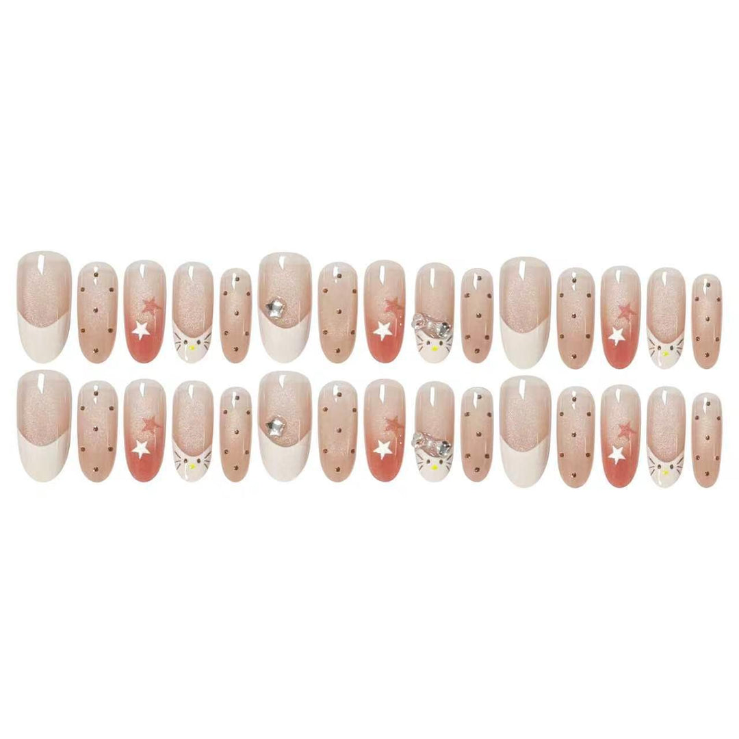 Acrylic nail set with elegant glitter accents Bowlift