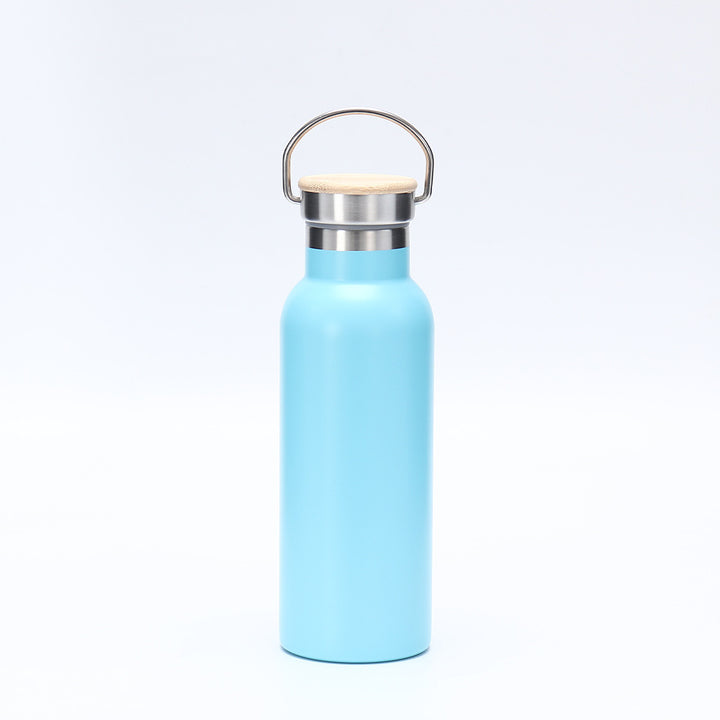 Women's insulated stainless steel drinking bottle with wooden lid Bowlift
