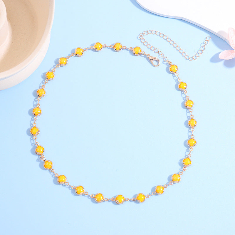Floral Charm Choker Necklace Bowlift 1788164322