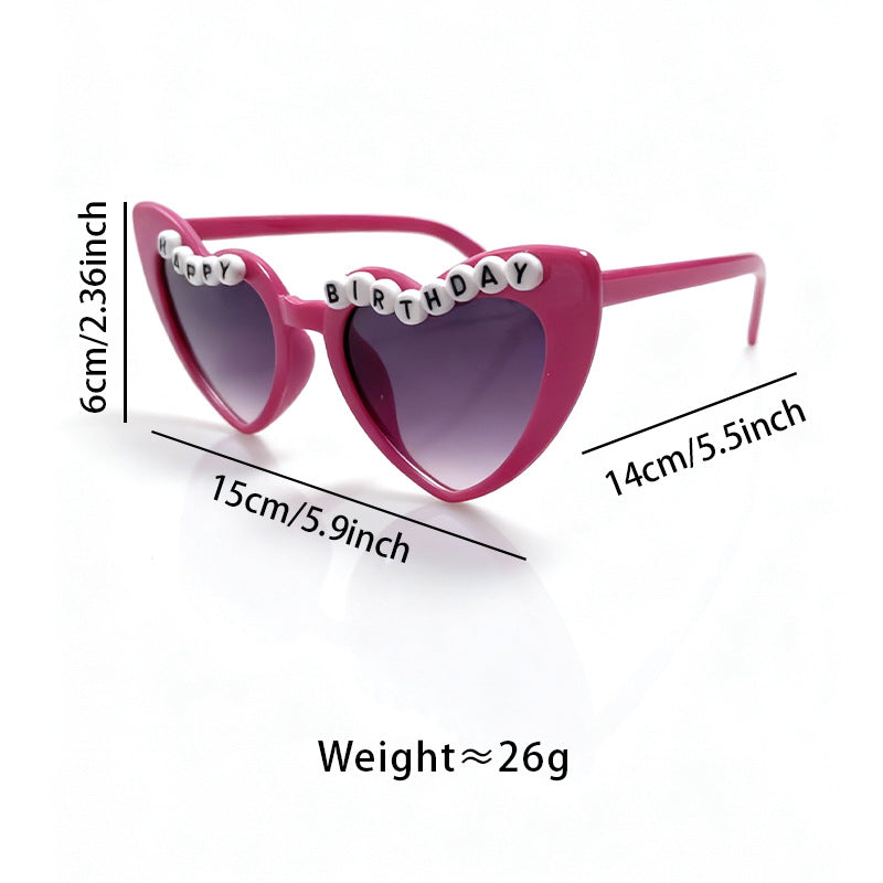 Fun Themed Heart-Shaped Sunglasses Bowlift