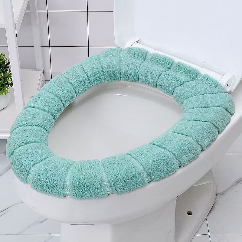 Plush Terry Microfiber Cushioned Toilet Seat Cover with Elastic Fit Bowlift