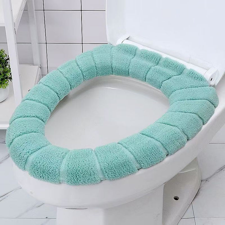 Plush Terry Microfiber Cushioned Toilet Seat Cover with Elastic Fit Bowlift