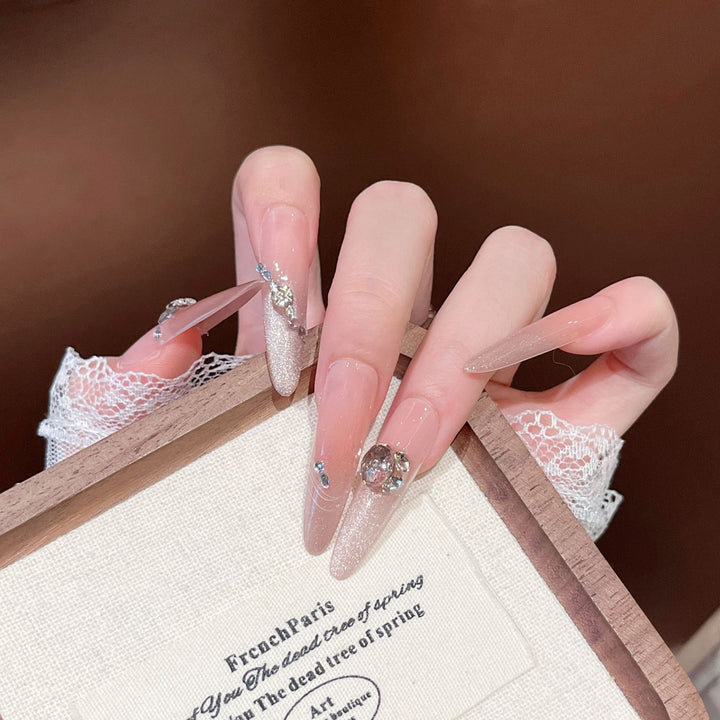 Luxury Rhinestone-Embellished Stiletto Press-On Nails Bowlift