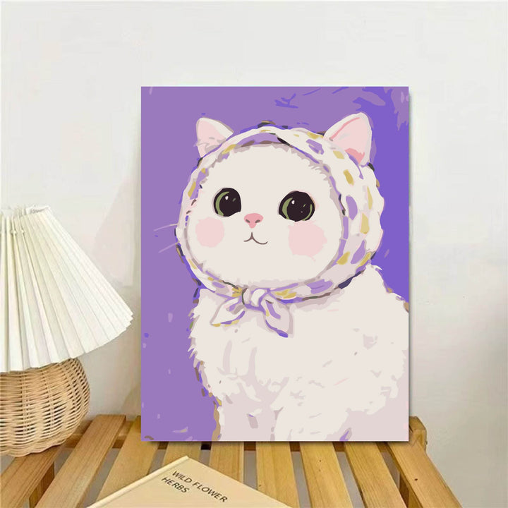 Cat-Themed Illustrated Wall Art Print Bowlift