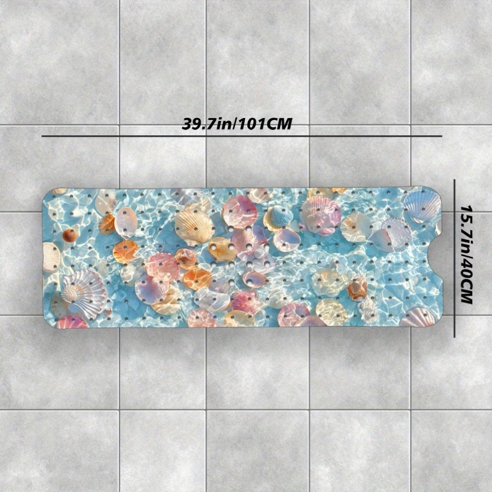 Decorative Ocean Shell Bath Mat Bowlift