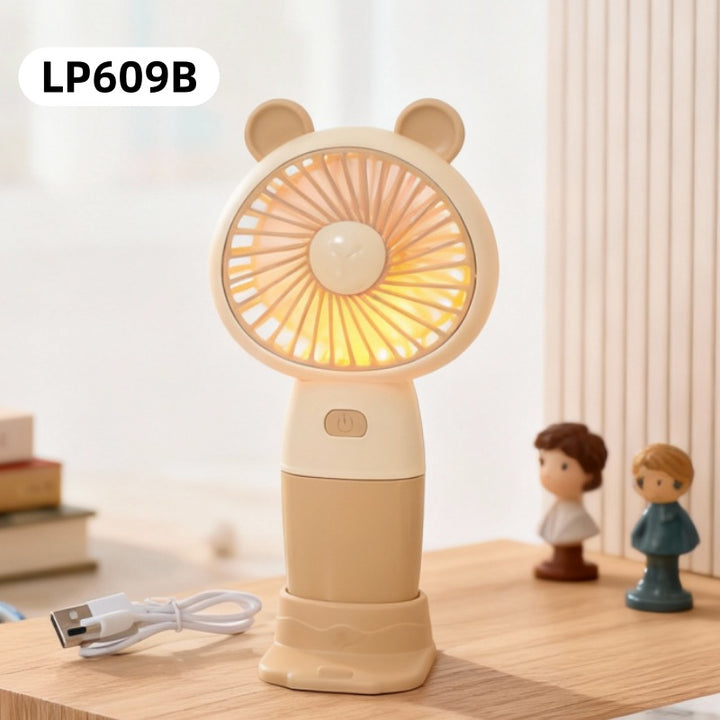 Women's Portable Mini Fan with Animal Ears Bowlift