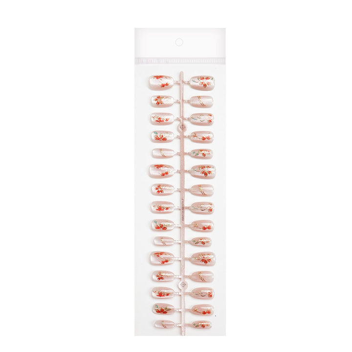 Floral Design Press-On Nail Set Bowlift