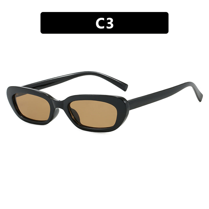 Women's trendy cat-eye sunglasses with transparent plastic frame and UV protection Bowlift