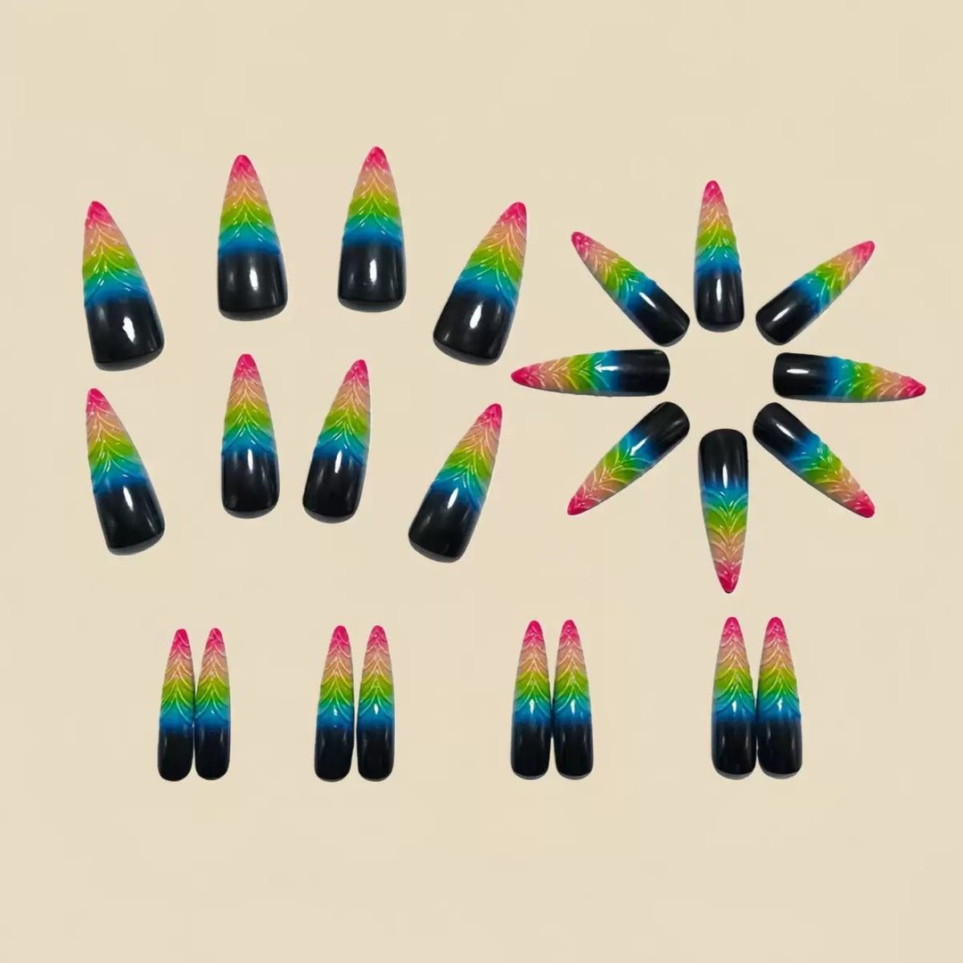 Artistic Leaf-Shaped Nail Extensions Bowlift