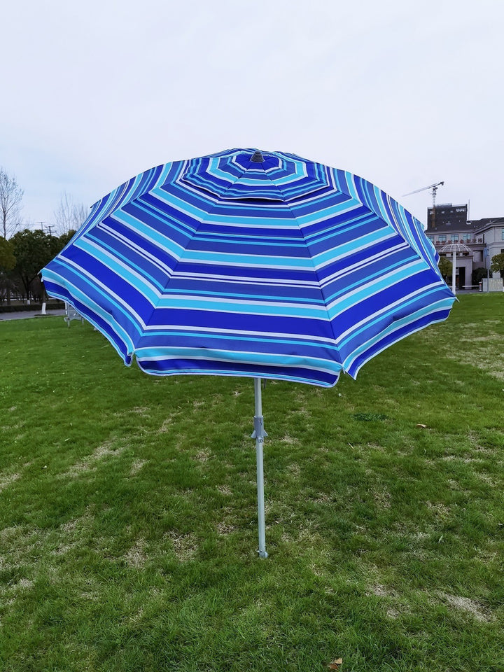 Women's Striped Sun Umbrella with Stable Ground Anchoring Bowlift