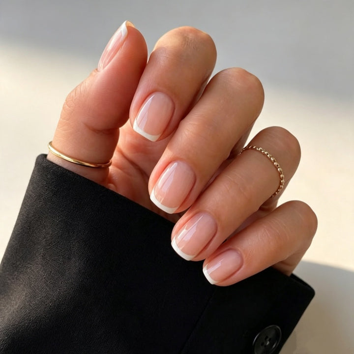 Artificial Nail Art with Elegant French Tip Bowlift