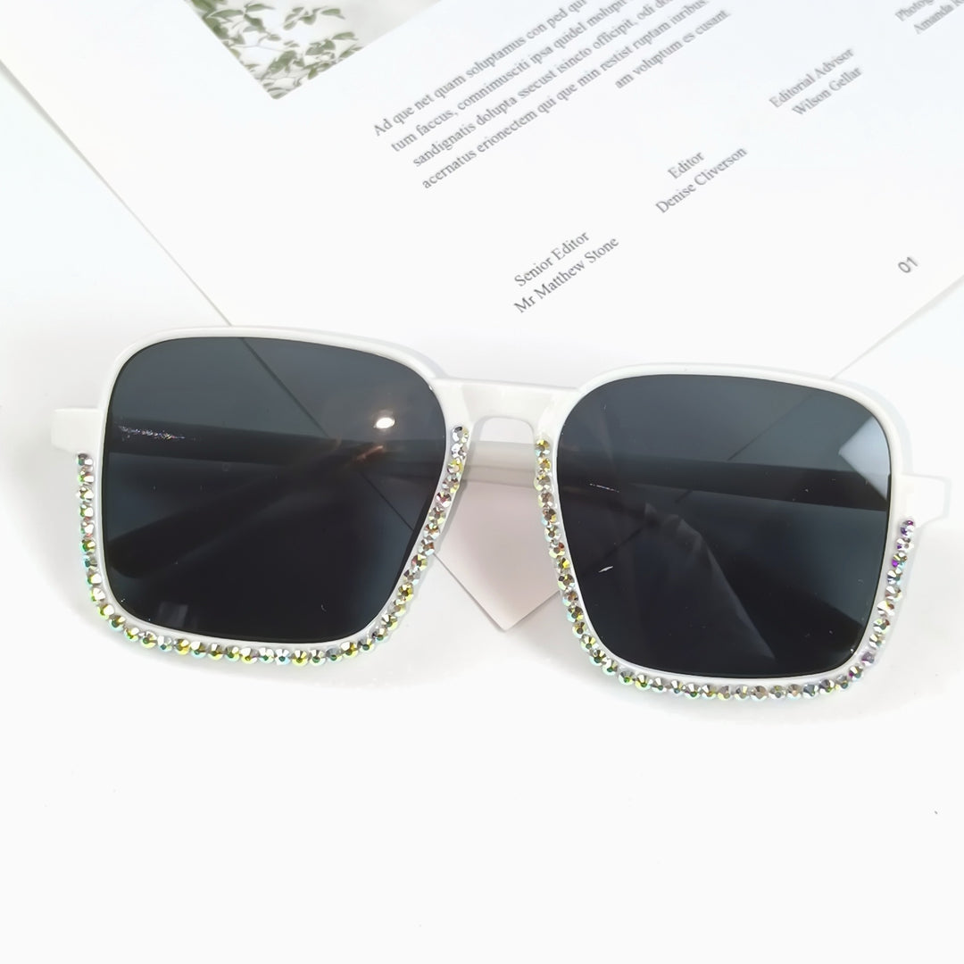 Ladies Glamorous Sunglasses with Sparkling Rhinestone Embellishment Bowlift