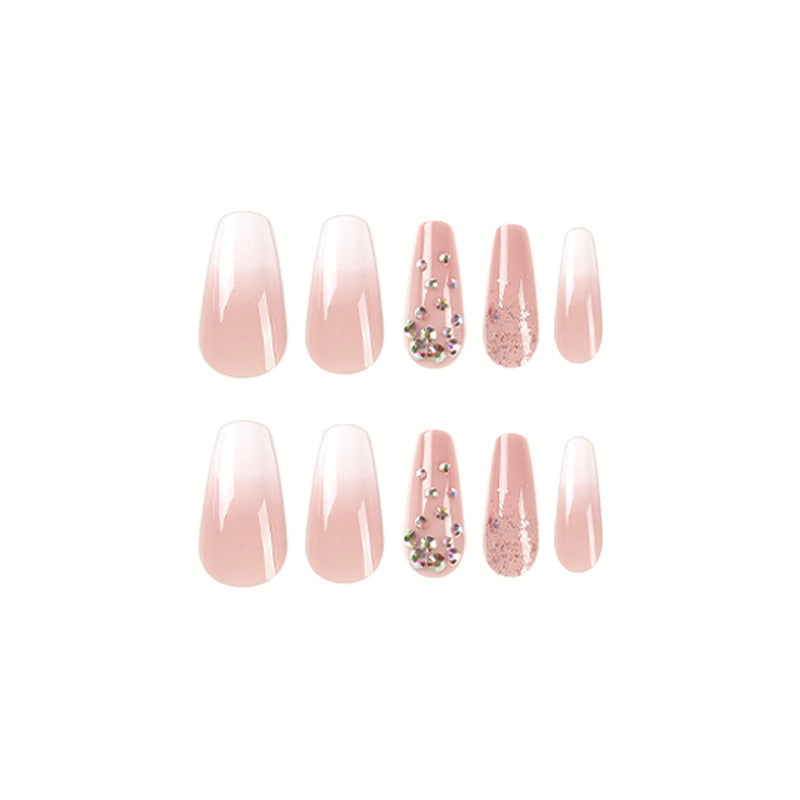 Artful Acrylic Nails with Elegant Glitter Design Bowlift